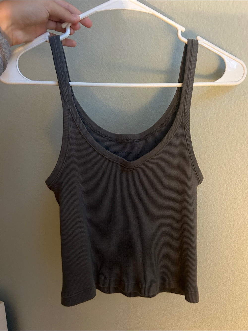 Brandy Melville Gray Ribbed Tank Top - Women